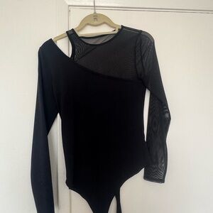 Abercrombie & Fitch Black One-Shoulder Bodysuit